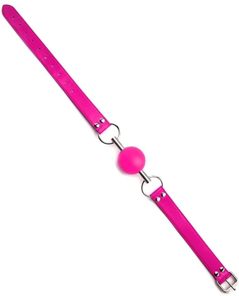 Solid Ball Gag with Rubber Ball and Bar