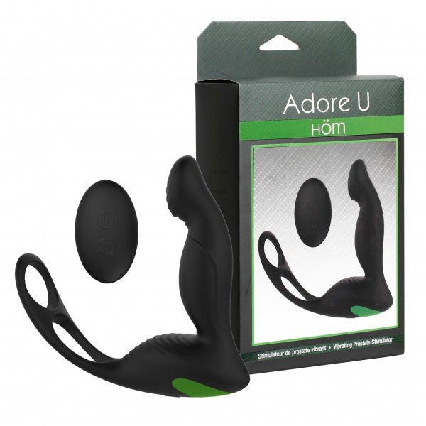 ADORE U HÖM - STIMULATEUR DE PROSTATE AVEC TÉLÉCOMMANDE & ANNEAU