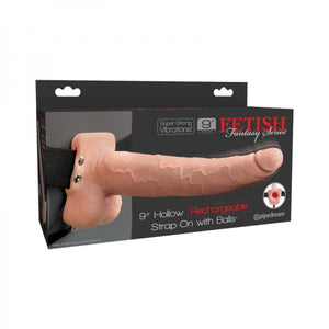 FETISH FANTASY - 9 inch Hollow Rechargeable Strap-On - Clair