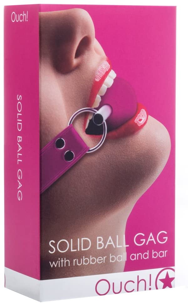 Solid Ball Gag with Rubber Ball and Bar