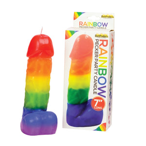 7" Rainbow Pecker Party Candle