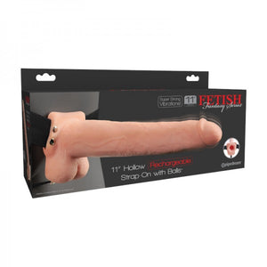 FETISH FANTASY - 11 inch Hollow Rechargeable Strap-On - Clair