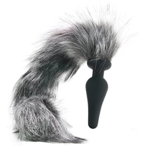 Grey Wolf Tail Anal Plug & Ears Set