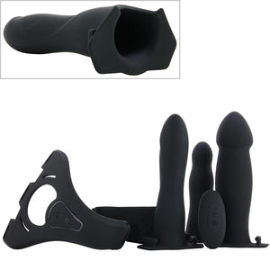 be naughty Vibrating Hollow 4 Piece Strap-On Set