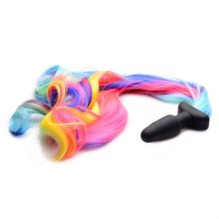 Rainbow Pony Tail Anal Plug