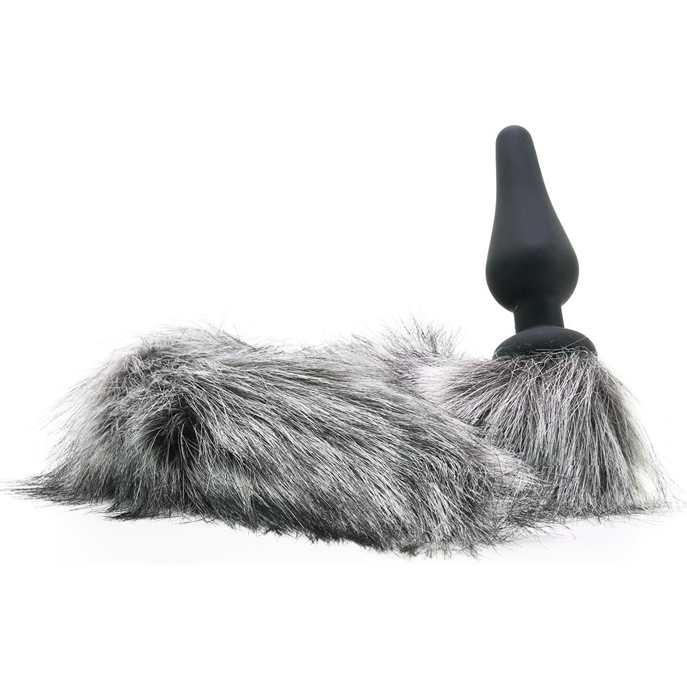 Grey Wolf Tail Anal Plug & Ears Set