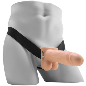 FETISH FANTASY - 7 inch Hollow Rechargeable Strap-On Remote - Bronzé