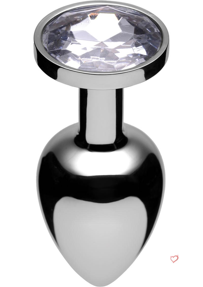 Jewel Accented Steel Anal Plug